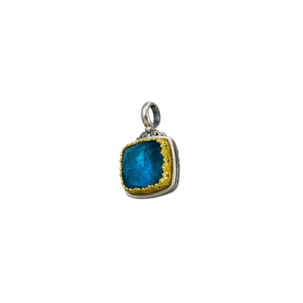 Square Pendant in Sterling Silver 925 with Gold plated parts - Image 2