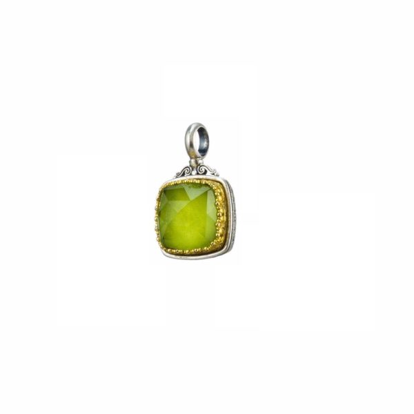 Square Pendant in Sterling Silver 925 with Gold plated parts - Image 3