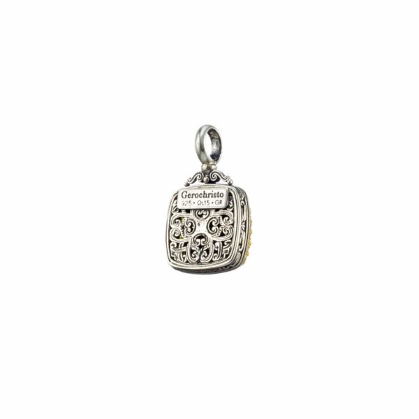 Square Pendant in Sterling Silver 925 with Gold plated parts - Image 5