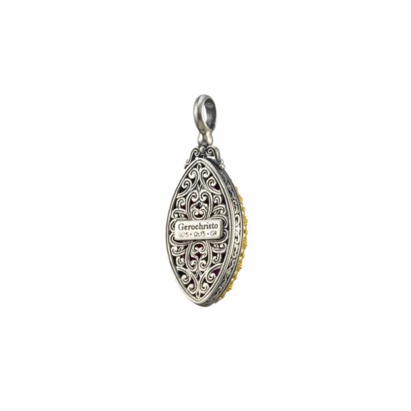 Navette Pendant in Sterling Silver 925 with Gold plated parts - Image 5