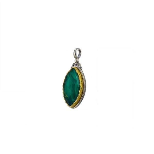 Navette Pendant in Sterling Silver 925 with Gold plated parts - Image 3