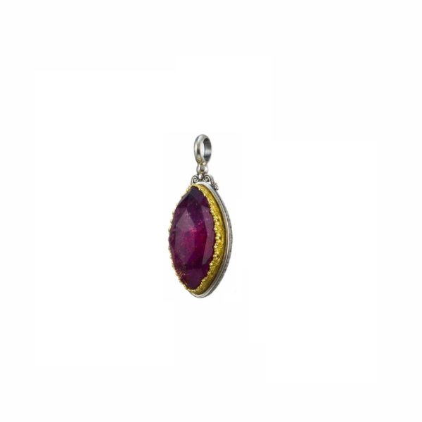 Navette Pendant in Sterling Silver 925 with Gold plated parts - Image 2