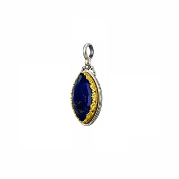 Navette Pendant in Sterling Silver 925 with Gold plated parts - Image 3