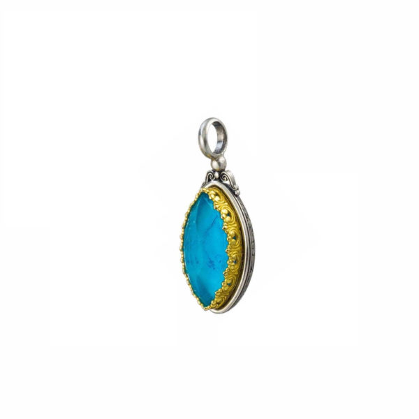 Navette Pendant in Sterling Silver 925 with Gold plated parts - Image 4