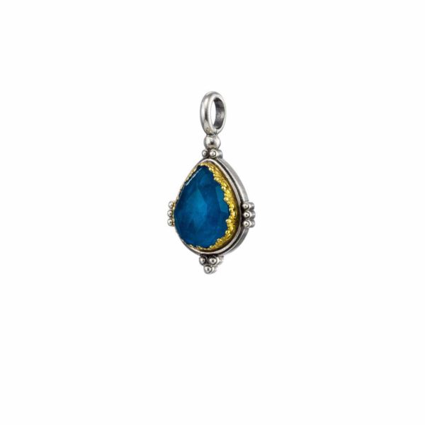 Tear-Drop Pendant in Sterling Silver 925 with Gold plated parts - Image 3