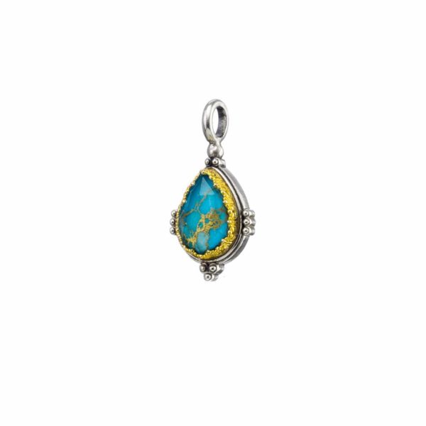 Tear-Drop Pendant in Sterling Silver 925 with Gold plated parts - Image 2