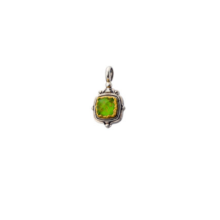 Square Pendant in Sterling Silver 925 with Gold plated parts