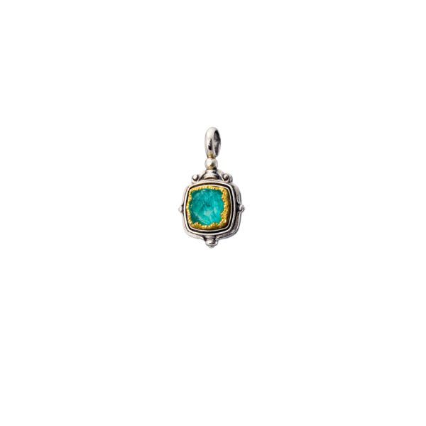 Square Pendant in Sterling Silver 925 with Gold plated parts - Image 3