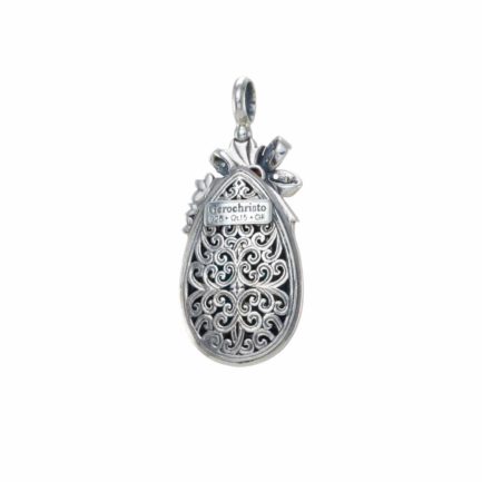 Tear-Drop Pendant in Sterling Silver 925 with Gold plated parts