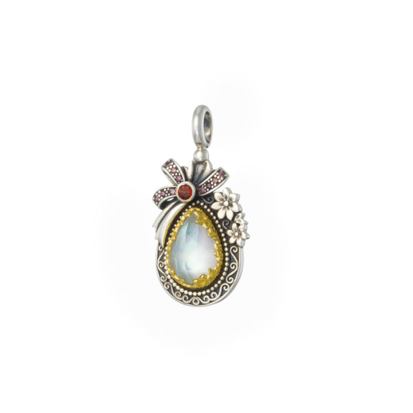 Tear-Drop Pendant in Sterling Silver 925 with Gold plated parts - Image 3