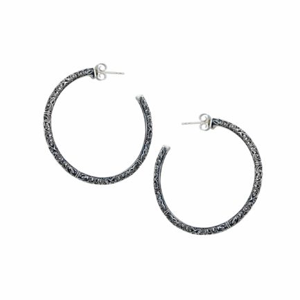 Large Hoop Earrings 3.7cm Sterling Silver 925 Jewelry Gift for Women