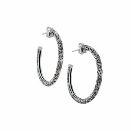 Medium Hoop Earrings 2.5cm Sterling Silver 925 Jewelry Gift for Women