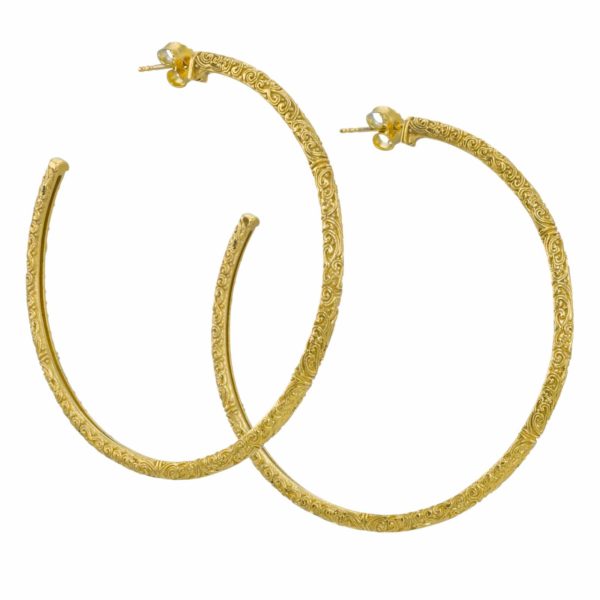 XLarge Hoop Earrings 5.5cm in Gold plated Sterling Silver 925 Gift for Women