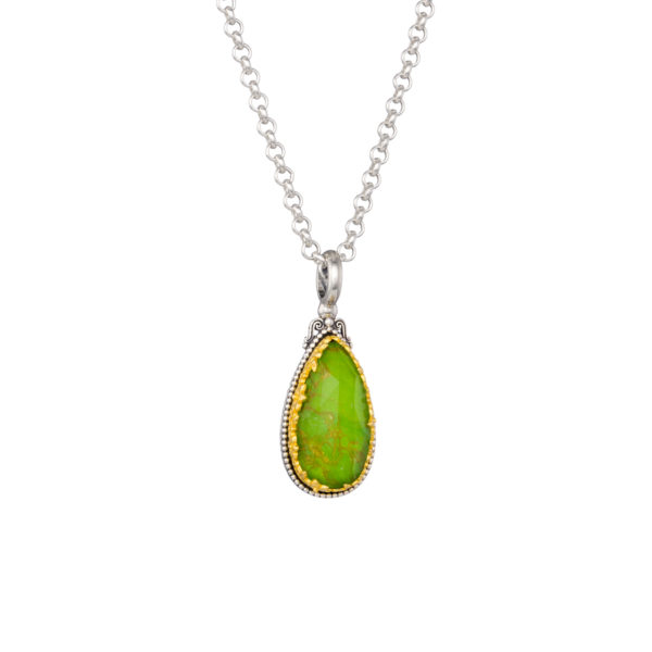 Tear-Drop Pendant in Sterling Silver 925 with Gold plated parts - Image 2