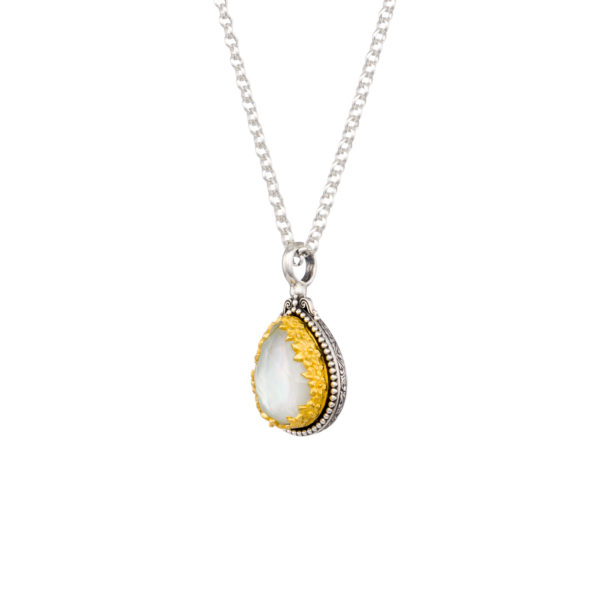 Tear-Drop Pendant in Sterling Silver 925 with Gold plated parts - Image 2