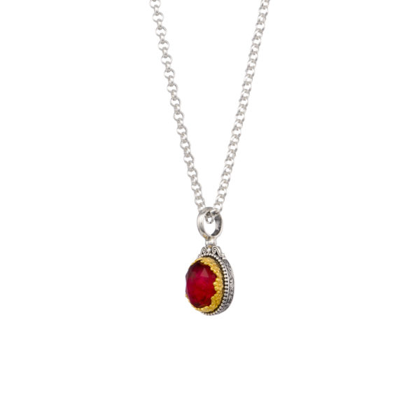 Oval Pendant in Sterling Silver 925 with Gold plated parts - Image 2