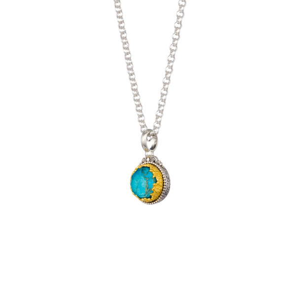 Round Pendant in Sterling Silver 925 with Gold plated parts - Image 4