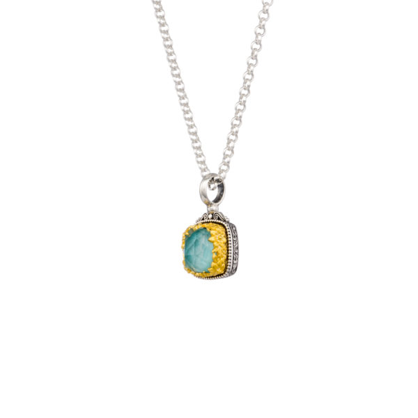 Square Pendant in Sterling Silver 925 with Gold plated parts - Image 4