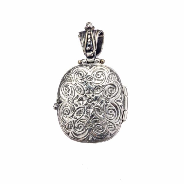 Byzantine Locket Pendant with Cross in Sterling silver 925 - Image 2