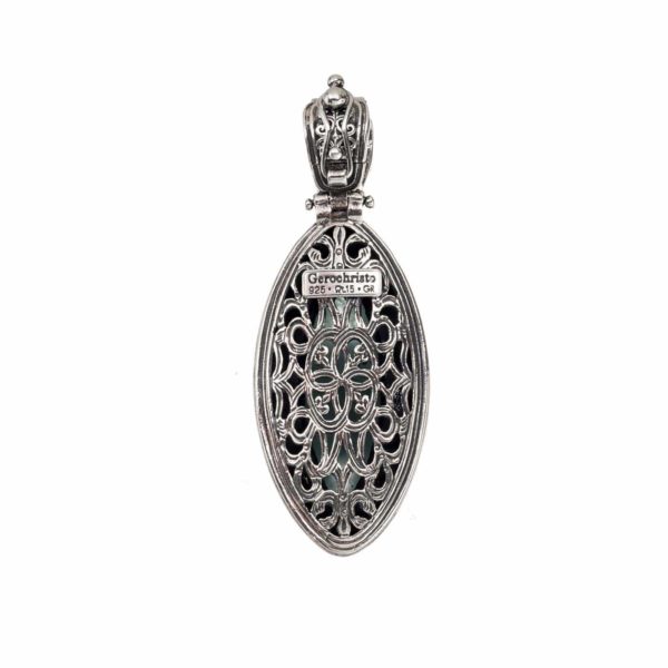 Navette Color Pendant in Sterling Silver 925 with Gold plated parts - Image 3