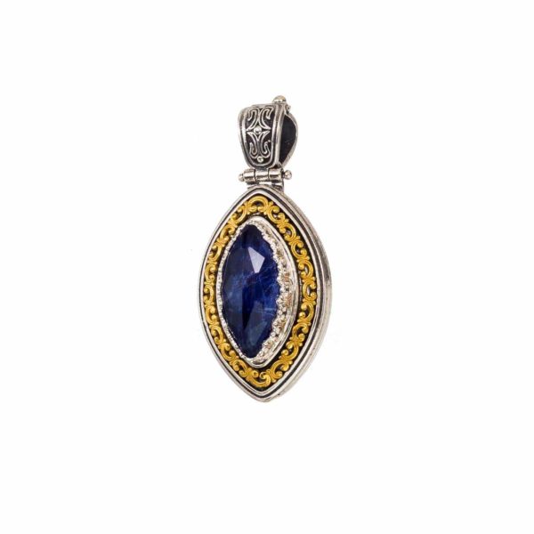 Navette Color Pendant in Sterling Silver 925 with Gold plated parts - Image 2