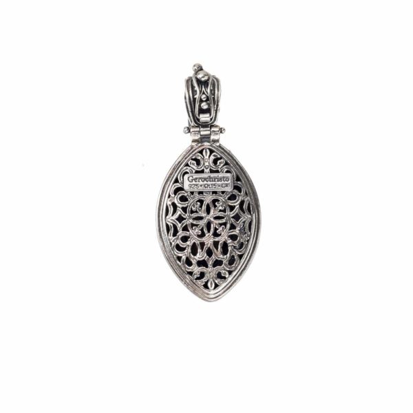 Navette Color Pendant in Sterling Silver 925 with Gold plated parts - Image 3