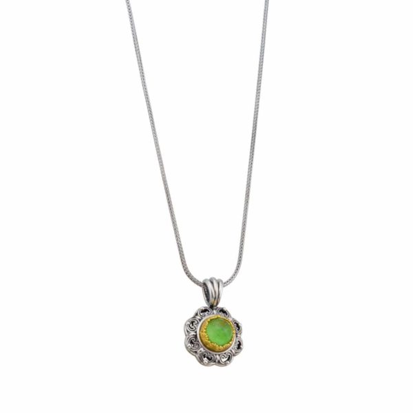 Round Color Pendant in Sterling Silver 925 with Gold Plated Parts - Image 4