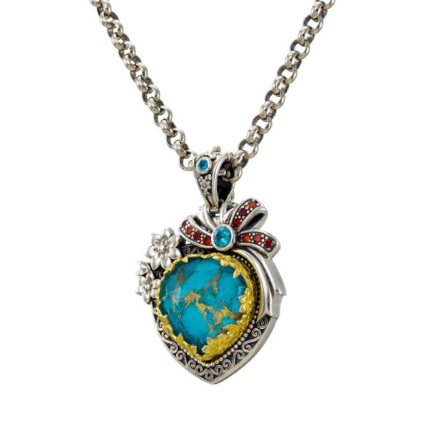 Heart Color Pendant in Sterling Silver 925 with Gold plated parts - Image 3