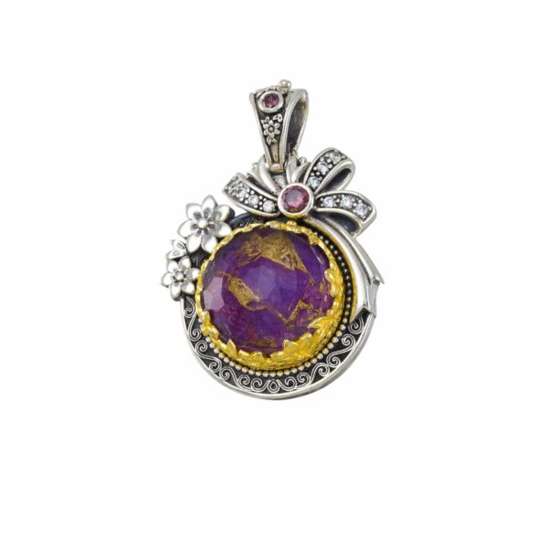 Round Color Pendant in Sterling Silver 925 with Gold plated parts - Image 3