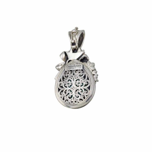 Tear-Drop Color Pendant in Sterling Silver 925 with Gold plated parts - Image 3