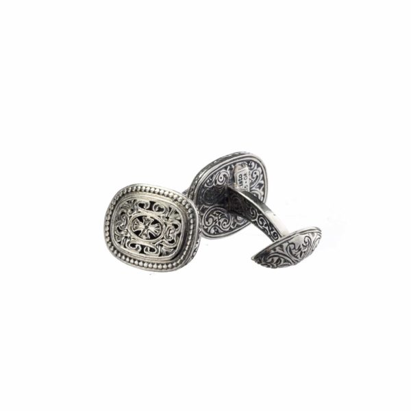 Filigree Byzantine Cross Cufflinks in Sterling Silver 925
