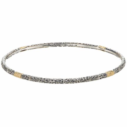 Bangle Bracelet 2mm in k18 Gold and Silver 6491