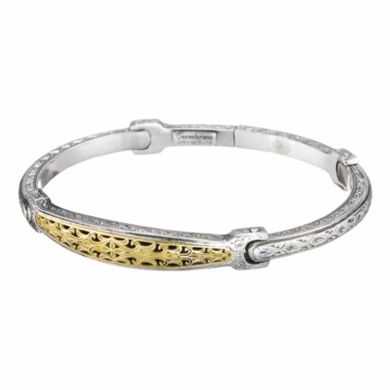 Bangle Bracelet in k18 Yellow Gold and Silver 6420