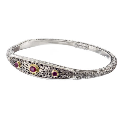 Byzantine Bracelet in k18 Gold and Silver 6399 ruby