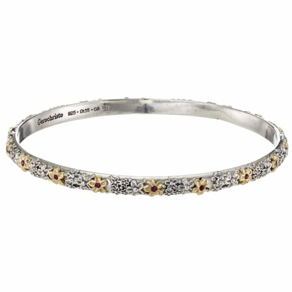 Garden Flower Bracelet in 18k Yellow Gold and Silver 6503