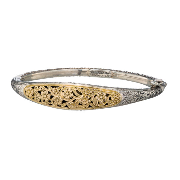 Garden Flower Bracelet in k18 Yellow Gold and Silver 6462