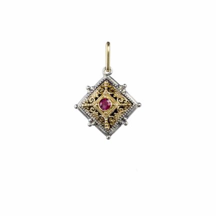 Byzantine Filigree Pendant for Women’s Yellow Gold k18 and Silver 925