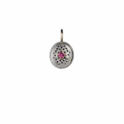 Filigree Oval Pendant for Women’s Yellow Gold k18 and Sterling Silver 925