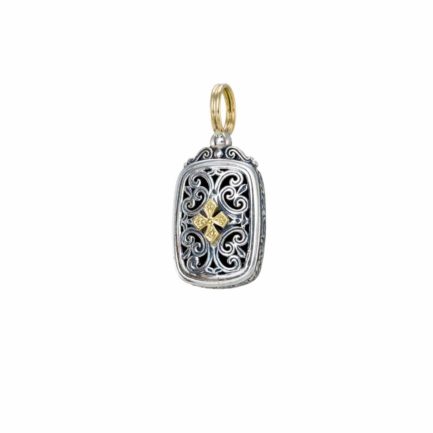 Filigree Byzantine Pendant for Women’s Yellow Gold k18 and Silver 925