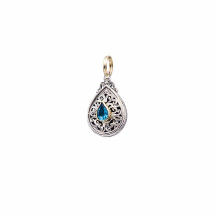 Tear Filigree Pendant for Women’s Yellow Gold k18 and Silver 925
