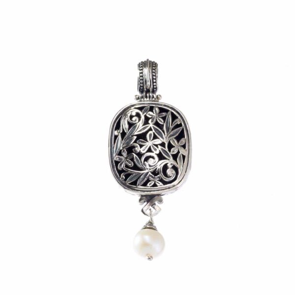 Drop Pendant Flower Byzantine in Sterling Silver 3100