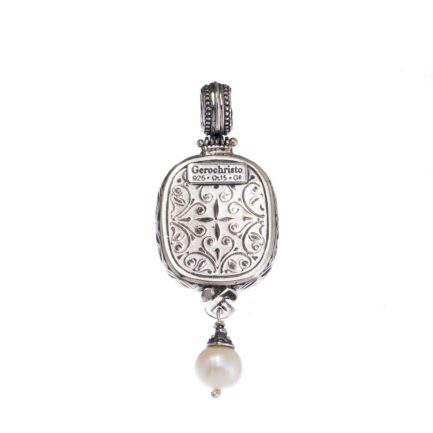 Drop Pendant Flower Byzantine in Sterling Silver 3100back