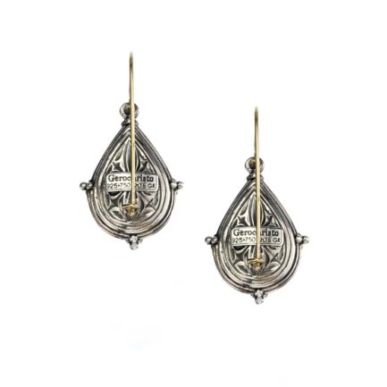 Tear Drop Earrings for Women’s 18k Yellow Gold and Sterling Silver 925