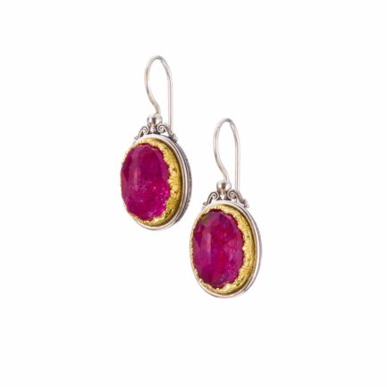 Colors Oval Earrings Sterling Silver 925 with Gold plated parts for Women’s