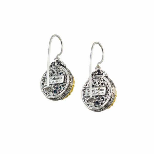 Colors Round Small Earrings Sterling Silver 925 with Gold plated parts for Women’s - Image 2