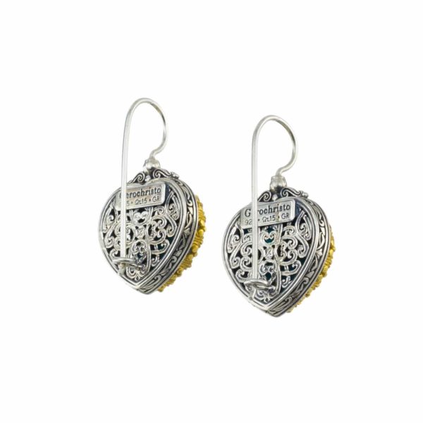 Heart Colors Earrings Beautiful for Women’s Silver 925 with Gold plated parts - Image 2