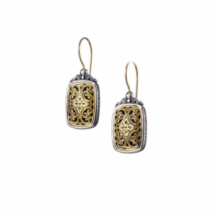 Mediterranean Earrings for Women’s 18k Yellow Gold and Sterling Silver 925
