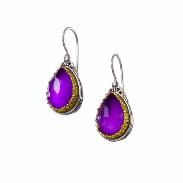 Colors Tear Small Earrings Sterling Silver 925 with Gold plated parts for Women’s