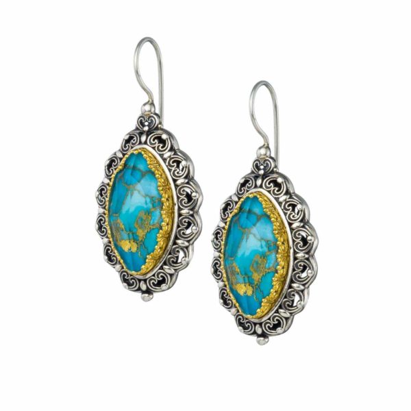 Colors Navette Earrings Sterling Silver 925 with Gold plated parts for Women’s