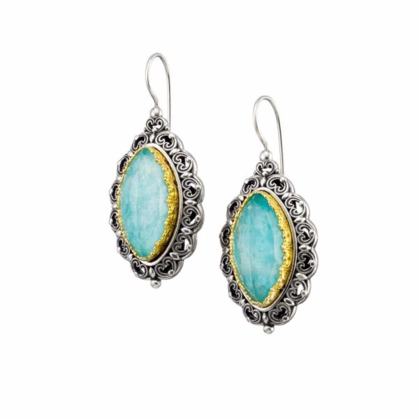 Colors Navette Earrings Sterling Silver 925 with Gold plated parts for Women’s - Image 3